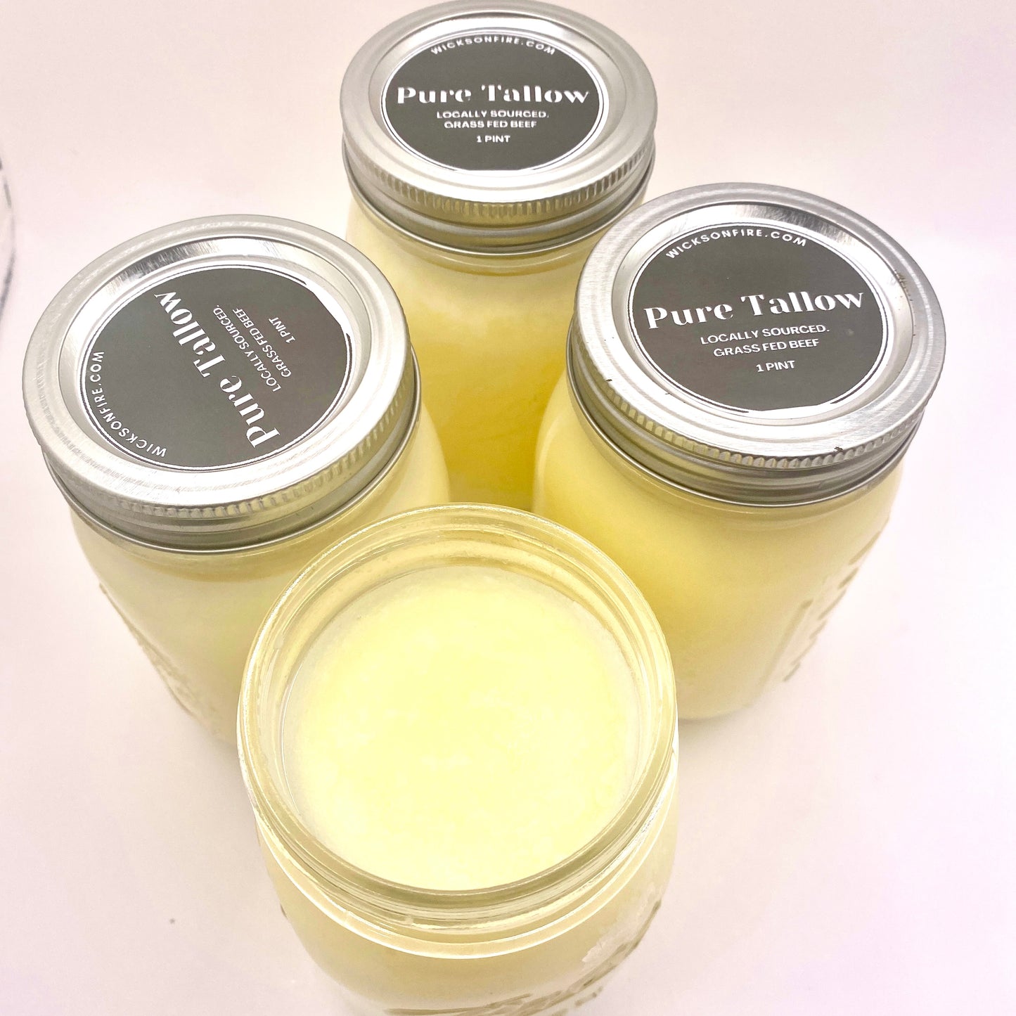 Pure Grass-Fed Tallow – 16 oz Jar - 1 Pint