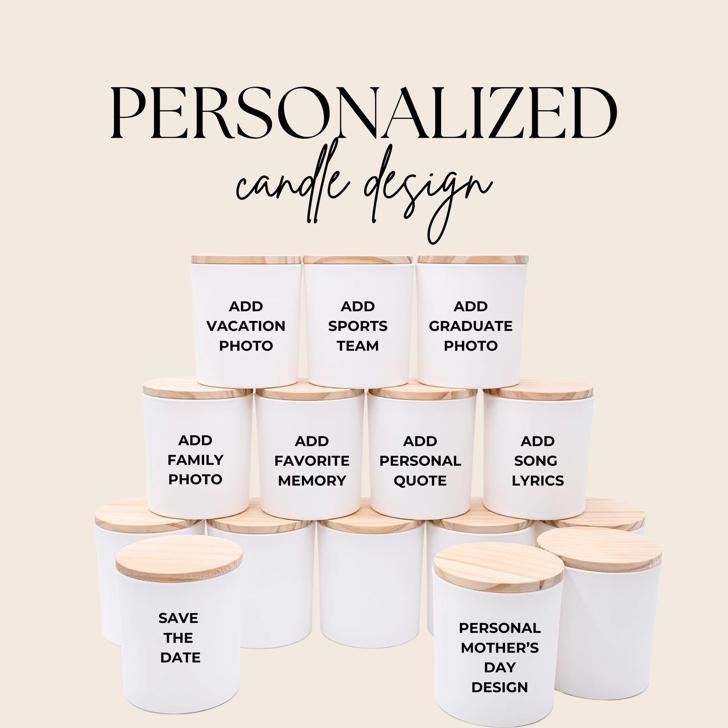 9 oz Custom Sublimation Candle – Personalized Design & Fragrance