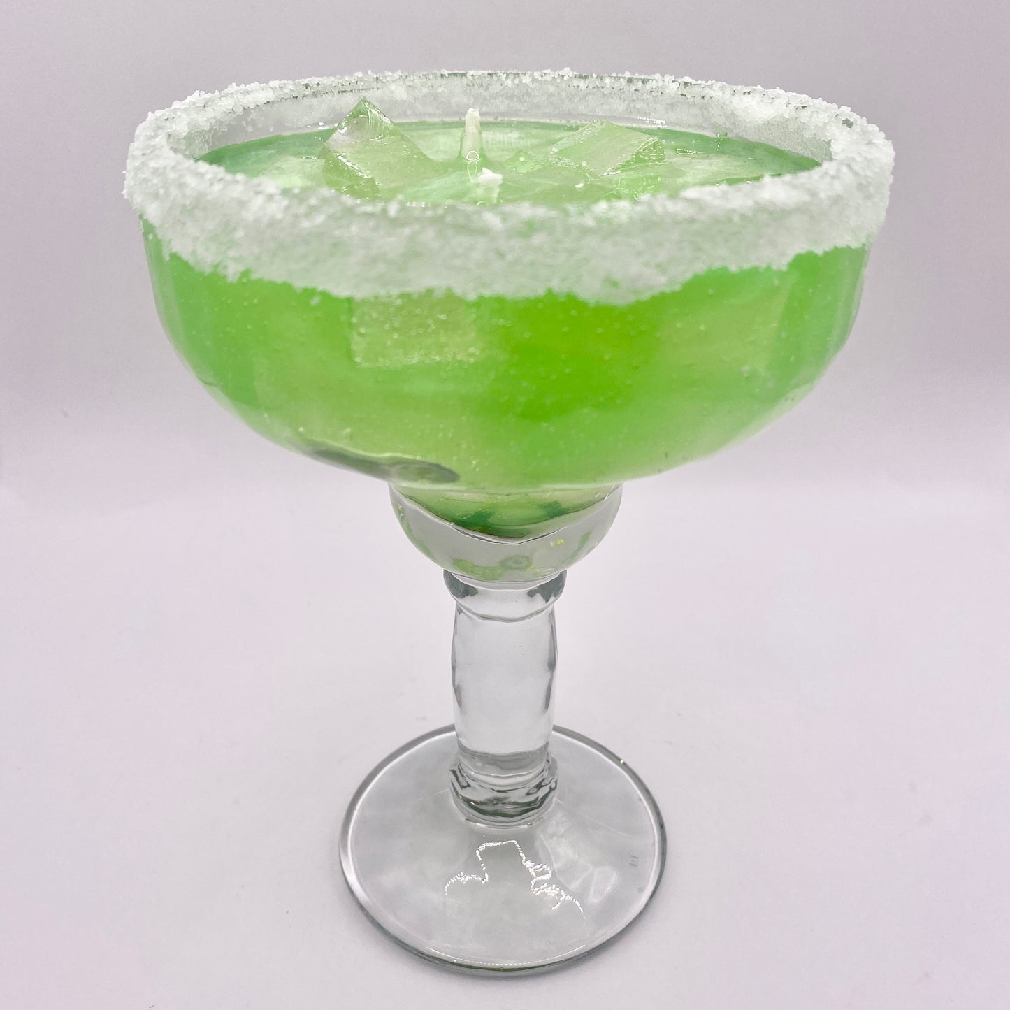 Margarita Glass Candle – 9 oz Tall Stem | Peach Mango or Lemon Cream