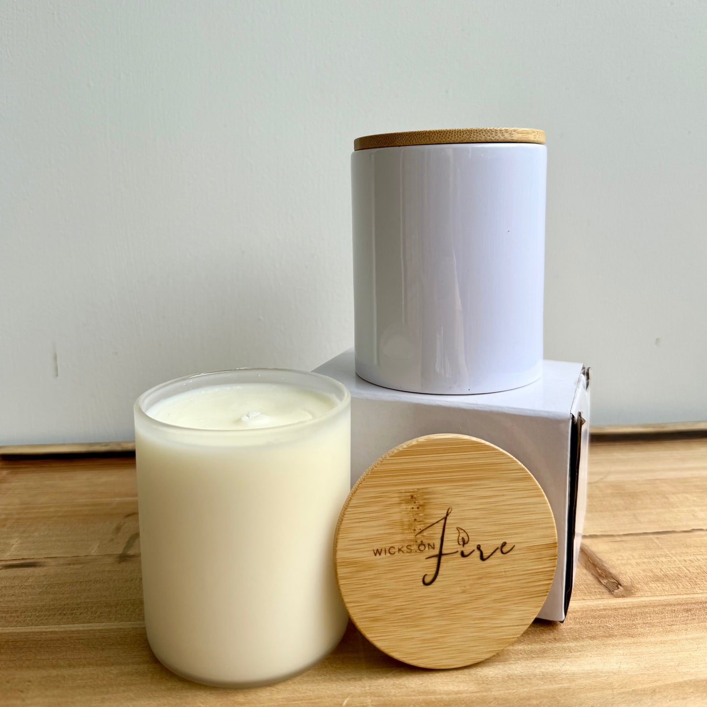 Custom sublimation candle with personalized photo and text on label