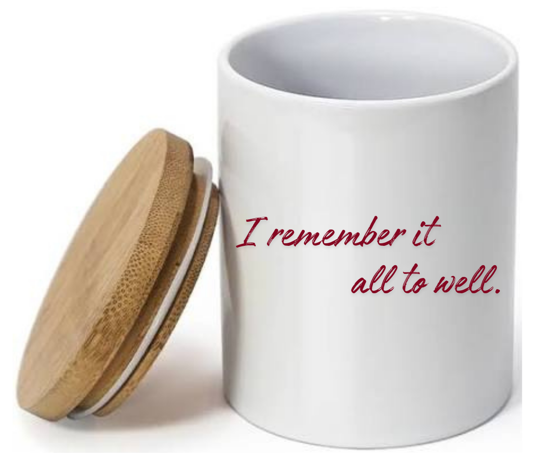 Customized gift candle with photo and text on white jar