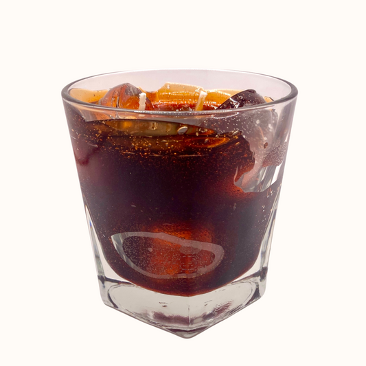 9 oz bourbon whiskey gel wax candle with cherry and oak scent