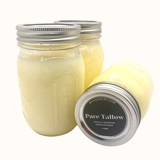 Pure Grass-Fed Tallow – 16 oz Jar - 1 Pint
