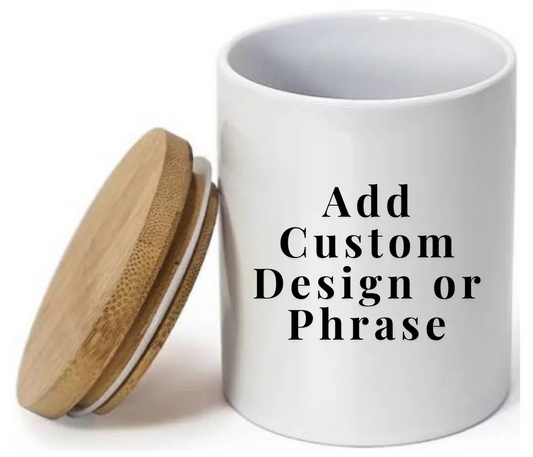 Custom sublimation candle with personalized photo and text on label