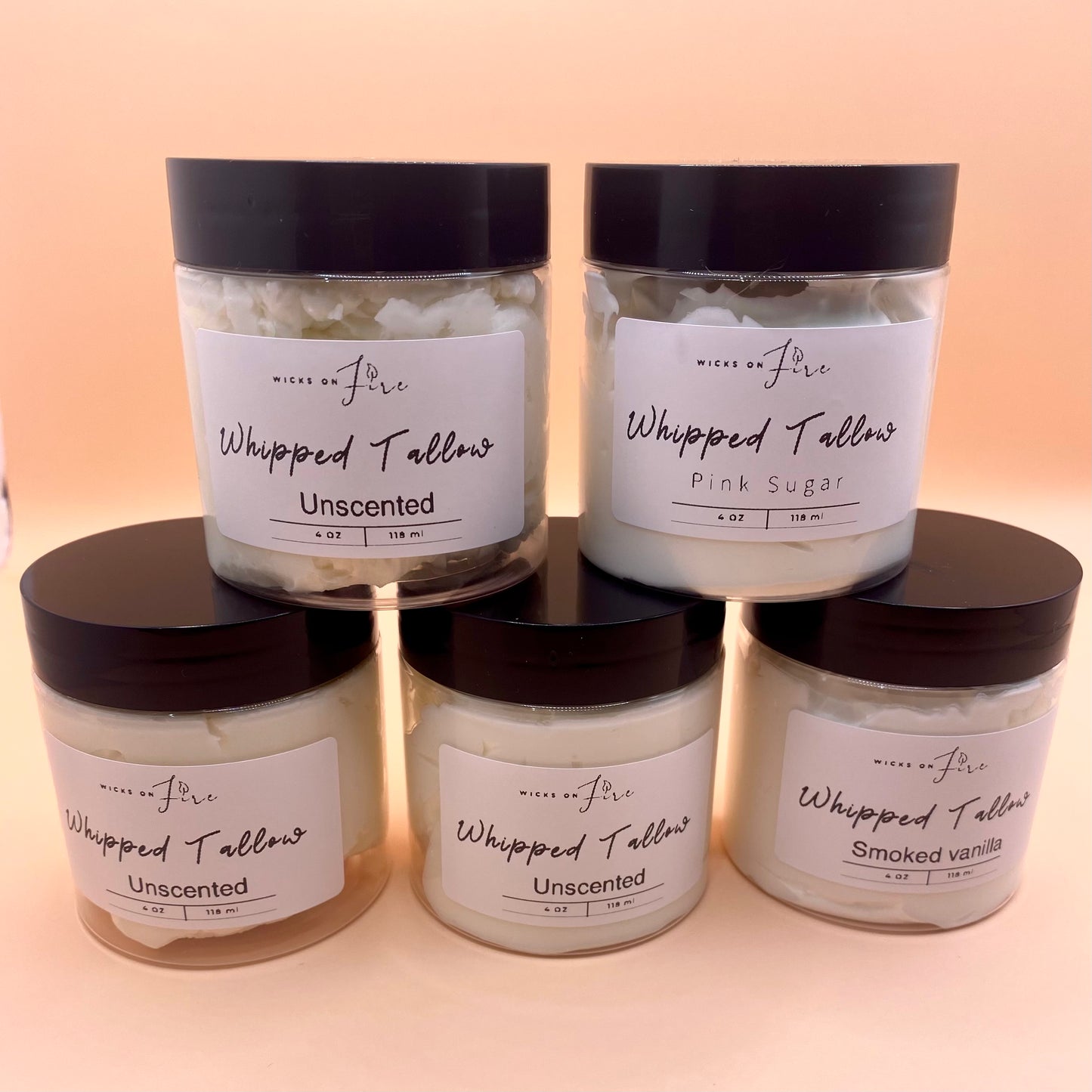 4 oz Whipped Tallow Balm – Grass-Fed Tallow & Castor Oil for Deep Hydration