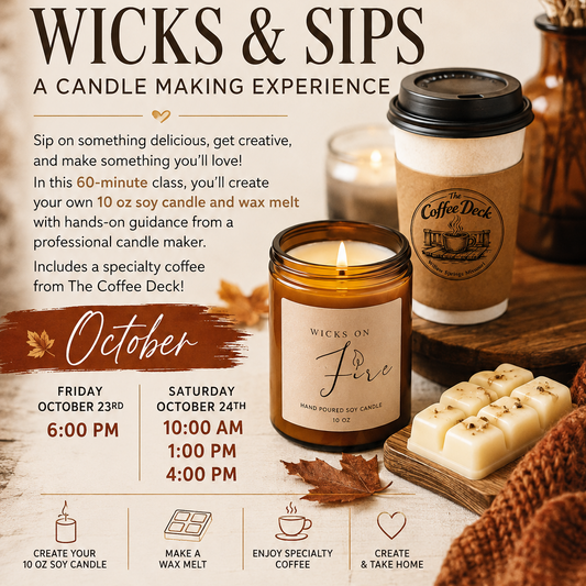 Wicks + Sips: Candle Making Experience